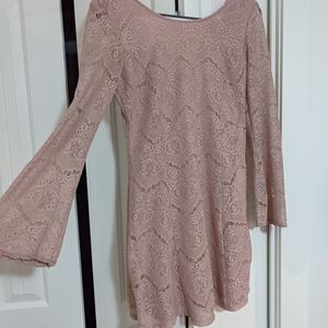 Lace pink dress